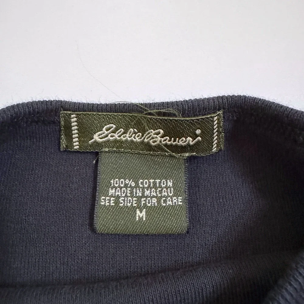 VTG 90s Y2K Eddie Bauer Maxi Tank Dress Medium Black Cotton Boat Neck Sleeveless